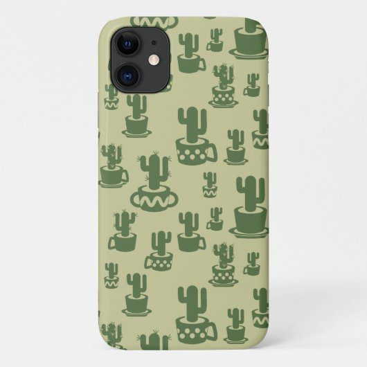 Coques Case-Mate iPhone Silhouette de cactus succulent en tasses et pots (Dos)