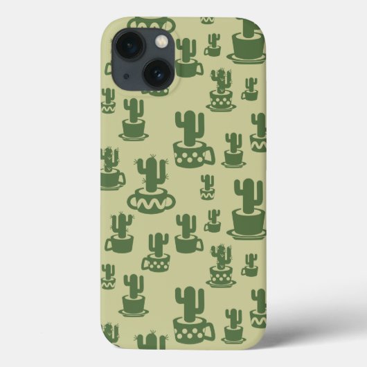 Coques Case-Mate iPhone Silhouette de cactus succulent en tasses et pots (Verso)