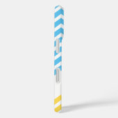 Coques Case-Mate iPhone Silhouette de chameau sur Chevron bleu et jaune (Verso / Droite)
