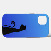 Coques Case-Mate iPhone Silhouette de chat noir mignon (Verso (horizontal))