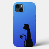 Coques Case-Mate iPhone Silhouette de chat noir mignon (Verso)