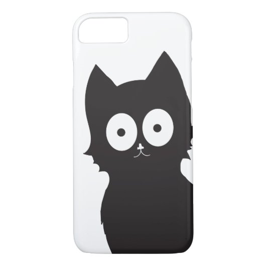Coques Case-Mate iPhone Silhouette de chat noir sur Arrière - plan blanc (Dos)