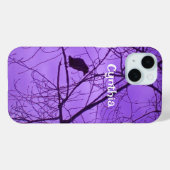 Coques Case-Mate iPhone Silhouette de Corneille Noire Éffrayant Arbres Noi (Verso (horizontal))