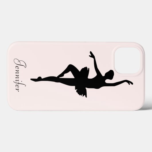 Coques Case-Mate iPhone Silhouette de danse rose personnalisée (Verso (horizontal))