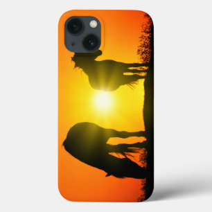 Case-Mate iPhone Case Silhouette de deux chevaux au coucher du soleil