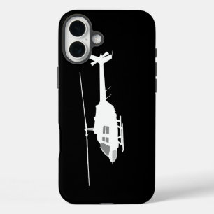 Coques iPhone 16 Plus Silhouette de giravion hélicoptère volant noir