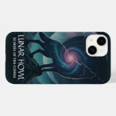 Coques Case-Mate iPhone Silhouette de loup galactique avec lune nébuleuse (Verso (horizontal))