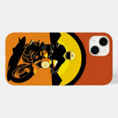 Coques Case-Mate iPhone Silhouette de motard sur moto rétro (Verso (horizontal))