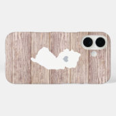 Coques Case-Mate iPhone Silhouette de New Jersey State Rustic Wood Look (Verso (horizontal))