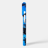 Coques Case-Mate iPhone Silhouette de palmier tropical Été bleu (Verso / Gauche)