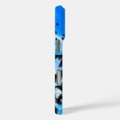 Coques Case-Mate iPhone Silhouette de palmier tropical Été bleu (Verso / Droite)