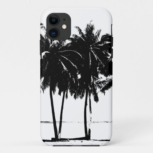 Coques Case-Mate iPhone Silhouette de palmiers blancs noirs (Dos)