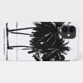 Coques Case-Mate iPhone Silhouette de palmiers blancs noirs (Dos (Horizontal))