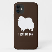 Silhouette de Pomeranian blanc - J'aime mon Pom