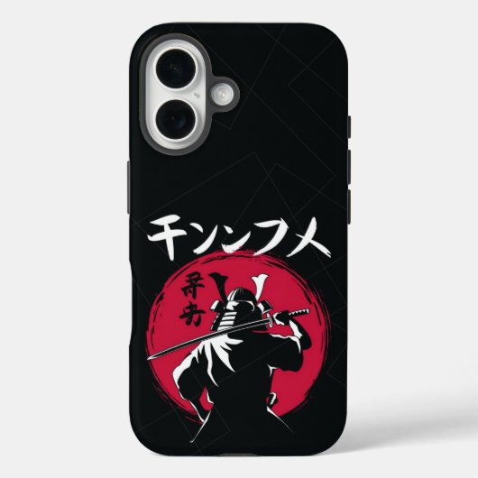 Coques Case-Mate iPhone Silhouette de Samurai avec Katana et soleil levant (Verso)