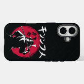 Coques Case-Mate iPhone Silhouette de Samurai avec Katana et soleil levant (Verso (horizontal))