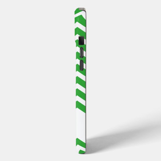 Coques Case-Mate iPhone Silhouette de vache avec Motif Chevron Vert (Verso / Gauche)