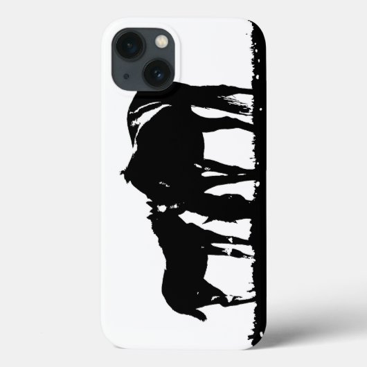 Coques Case-Mate iPhone Silhouette des Chevaux blancs noirs (Verso)