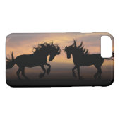 Coques Case-Mate iPhone Silhouette des chevaux sauvages (Dos (Horizontal))