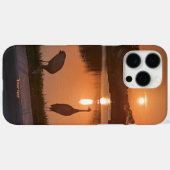 Coques Case-Mate iPhone Silhouette des grues de Sandhill au coucher du sol (Verso (horizontal))