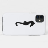 Coques Case-Mate iPhone Silhouette d'hippocampe (Dos (Horizontal))