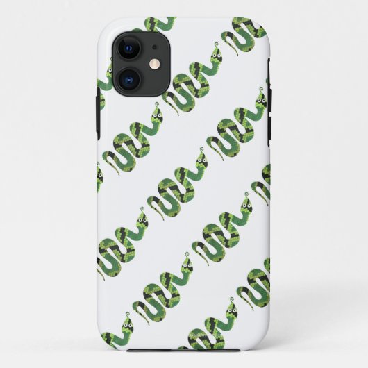 Coques Case-Mate iPhone Silhouette d'impression en noir et vert serpent (Dos)