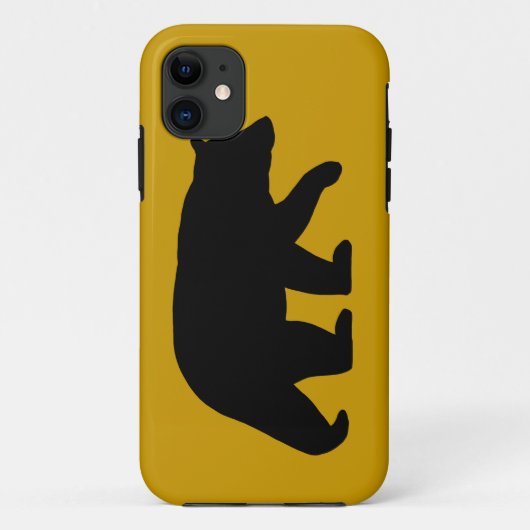 Coques Case-Mate iPhone Silhouette d'ours noir avec la couleur faite sur (Dos)