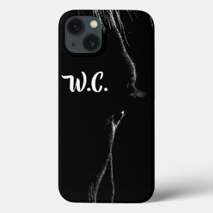 iPhone 13 Coque Silhouette du cheval noir et blanc