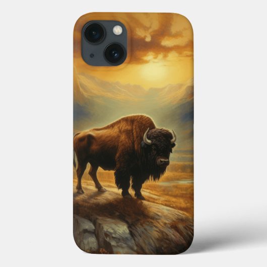 Coques Case-Mate iPhone Silhouette du coucher de soleil de bison de buffle (Verso)