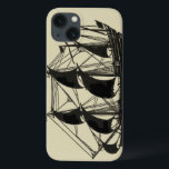Coques Pour iPhone Silhouette du navire avec voiles de billage<br><div class="desc">Belle silhouette d'un voilier avec voiles de cale. Vous pouvez même voir quelques figures debout sur le pont,  surveiller la progression du navire ou simplement profiter de la brise marine cool. Quiconque aime la mer devrait acheter cette pièce !</div>