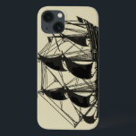 Coques Pour iPhone Silhouette du navire avec voiles de billage<br><div class="desc">Belle silhouette d'un voilier avec voiles de cale. Vous pouvez même voir quelques figures debout sur le pont,  surveiller la progression du navire ou simplement profiter de la brise marine cool. Quiconque aime la mer devrait acheter cette pièce !</div>