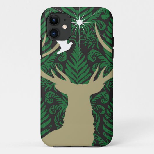 Coques Case-Mate iPhone Silhouette d'un cerf commun, d'une colombe et (Dos)