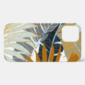Coques Case-Mate iPhone Silhouette Feuille Tropicale Dorée (Verso (horizontal))