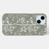 Coques Case-Mate iPhone Silhouette Florale Olive Élégante (Verso (horizontal))