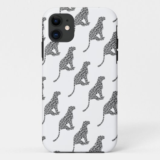 Coques Case-Mate iPhone Silhouette gris léopard et gris clair (Dos)