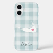 Coques Case-Mate iPhone Silhouette Nantucket sur plaque de menthe rustique (Verso)