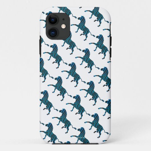 Coques Case-Mate iPhone Silhouette noir et bleu Zebra (Dos)