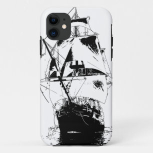 Coques Pour iPhone Silhouette noire de bateau