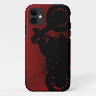 Coque iPhone 11 silhouette noire de moto