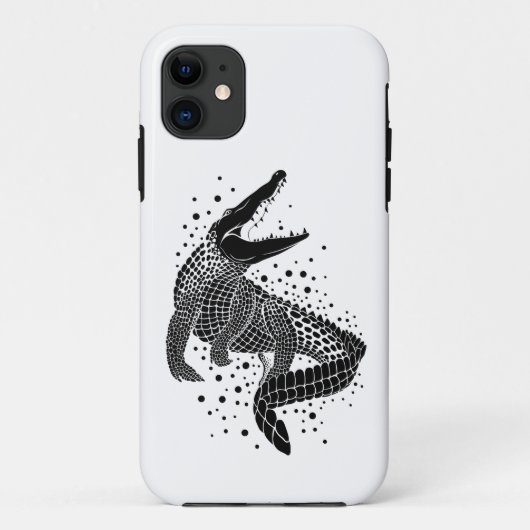 Coques Case-Mate iPhone Silhouette noire d'un crocodile (Dos)