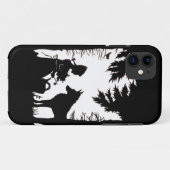 Coques Case-Mate iPhone Silhouette Noire Rouge Hood Wolf Woods (Dos (Horizontal))
