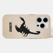 Coques Case-Mate iPhone Silhouette noire Scorpion avec nom sur sable (Verso (horizontal))