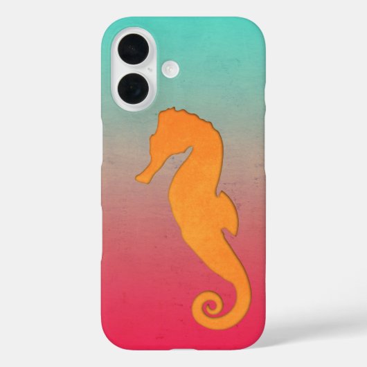 Coques Case-Mate iPhone Silhouette orange de Seahorse Simple nautique (Verso)