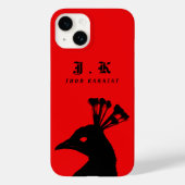 Coques Case-Mate iPhone Silhouette Peacock Monogramme noir rouge (Verso)