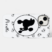 Coques Case-Mate iPhone Silhouette Poodle Coeurs et Empreintes de pattes (Verso (horizontal))