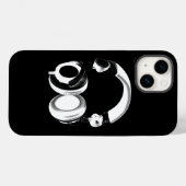 Coques Case-Mate iPhone Silhouette pour casque noir et blanc (Verso (horizontal))
