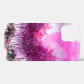 Coques Case-Mate iPhone silhouette rose et violette des arbres contre le d (Verso (horizontal))