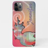 Coques Case-Mate iPhone Silhouette Unicorne (rose) (Dos)