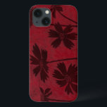 Case-Mate iPhone Case Silhouettes de Flowerhead sur l'arrière - plan<br><div class="desc">Des silhouettes de Flowerhead sont placées sur un fond cramoisi dans cette peinture botanique contemporaine. Le rouge-foncé du contexte sert de grand accent aux ombres florales représentées dans ce morceau.</div>
