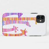 Coques Case-Mate iPhone Silhouettes de girafe dans la copie tribale (Dos (Horizontal))